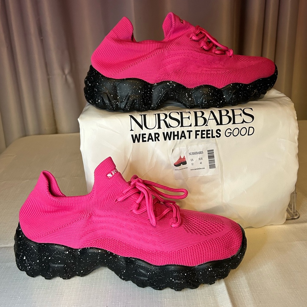 NURSEBABES Ortho Pro 1.0 - Barbie Pink Black Women’s 11 New